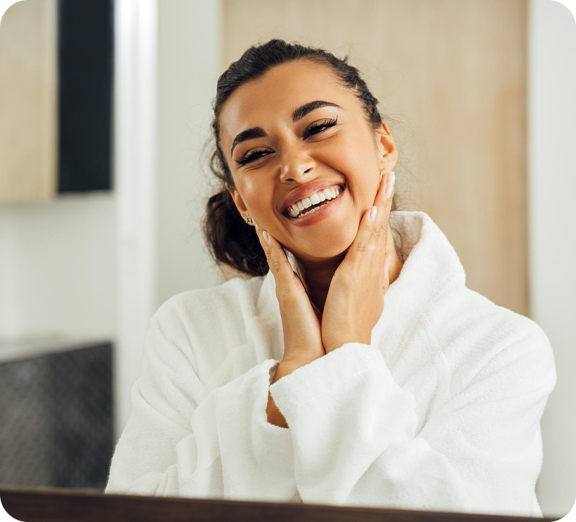 woman in front of the mirror