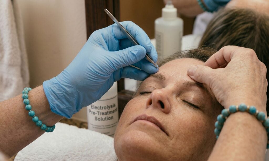 Electrolysis treatment for menopause chin hair at Nios Skin Lab in Manhattan